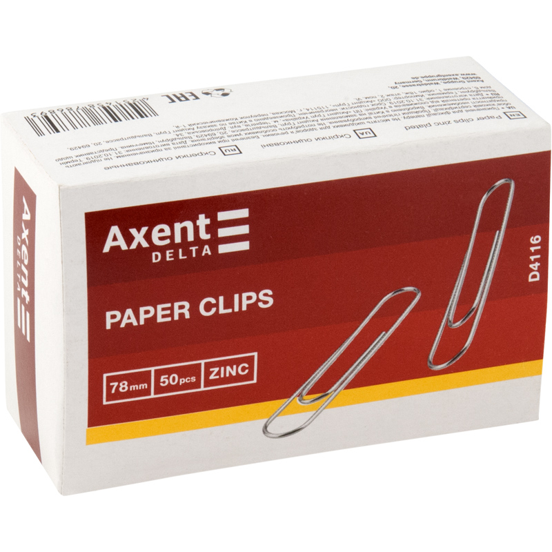 Скріпки DELTA круглі 78 мм 50 шт оцинковані (D4116)